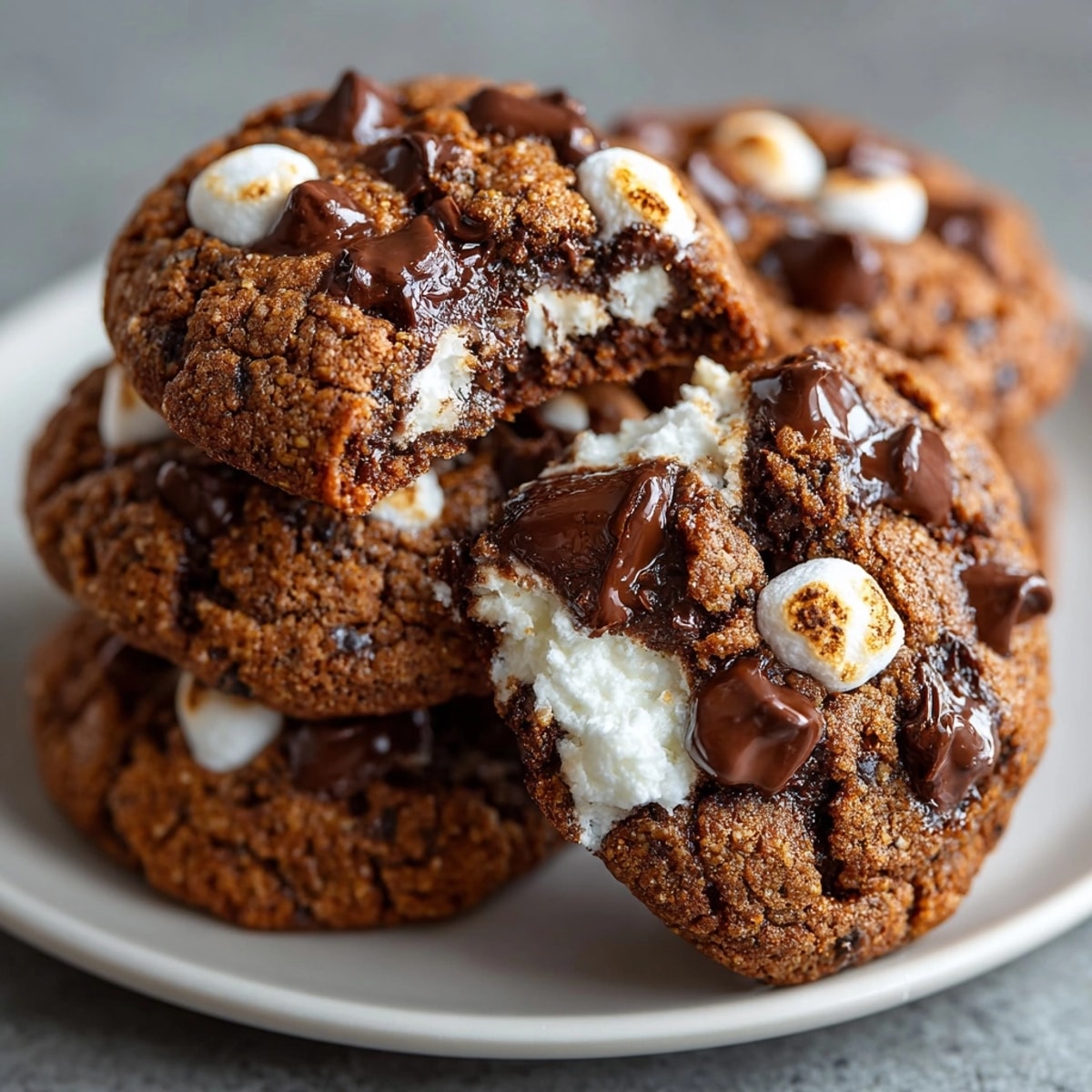 Homemade Spiced Hot Chocolate Cookies with Marshmallow Centers; a festive treat alongside a steaming mug.