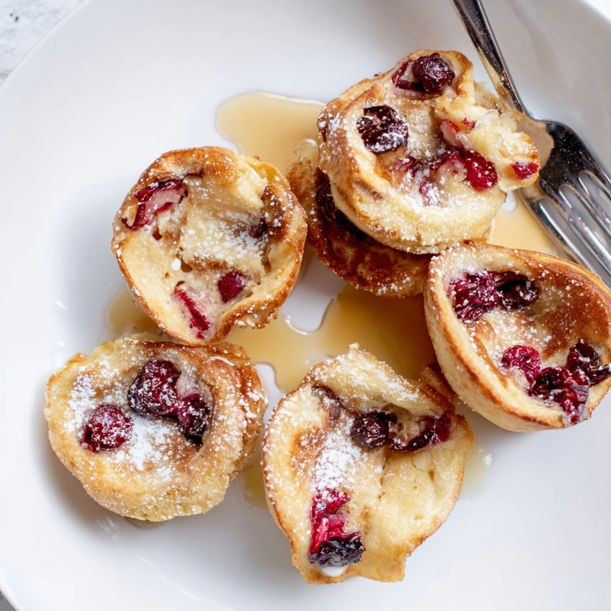 Mini muffin blinis made with sweet rice flour and fresh cranberries, perfectly tender.  