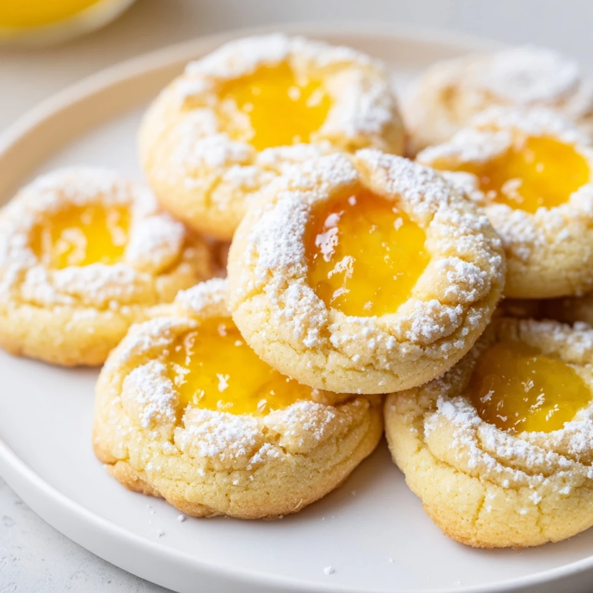 Delightful Heavenly Hanukkah Citrus Thumbprint cookies with vibrant citrus filling beckon festive cheer.  