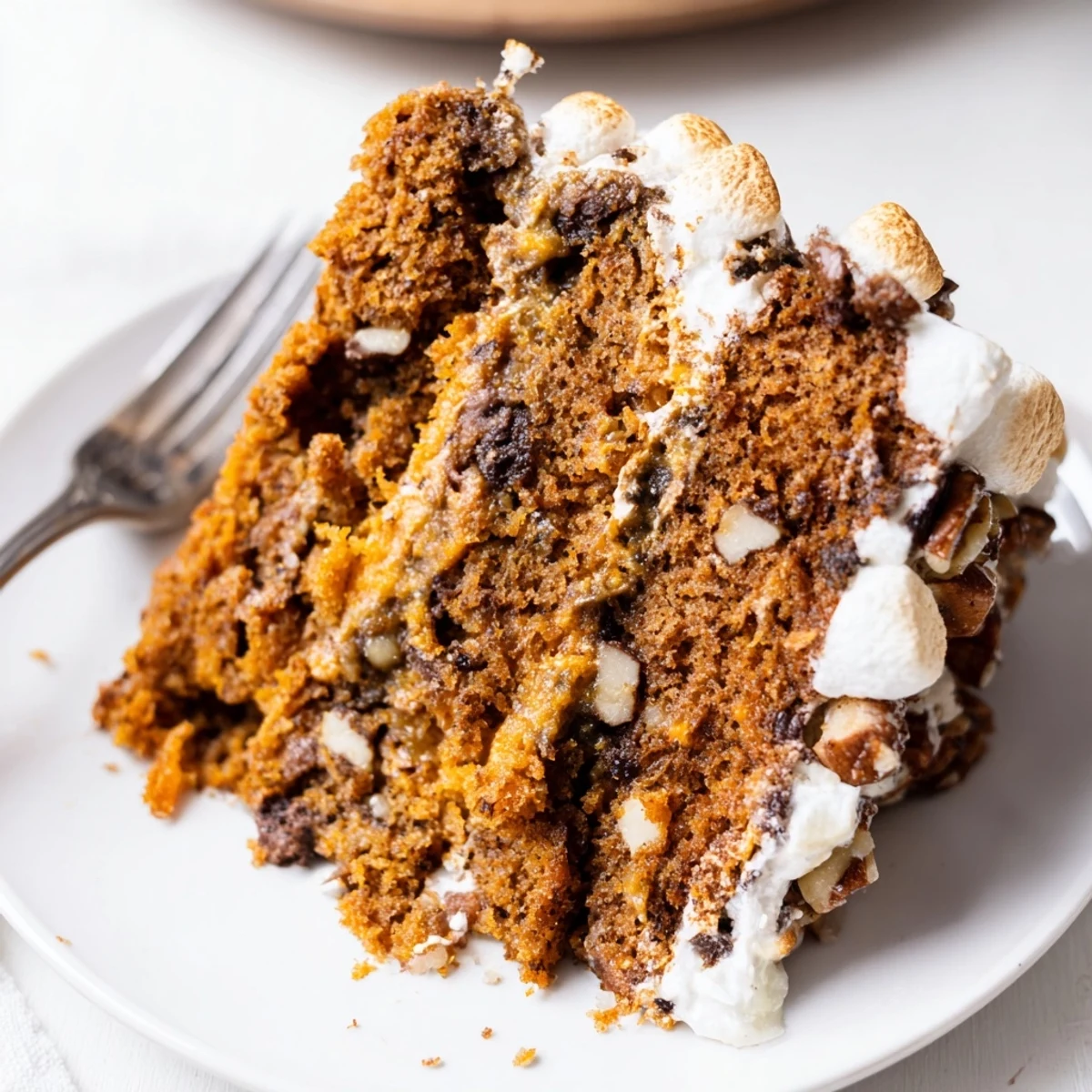 Warm slices of Cinnamon Sweet Potato Chaos Cake drizzled with cream cheese glaze.  