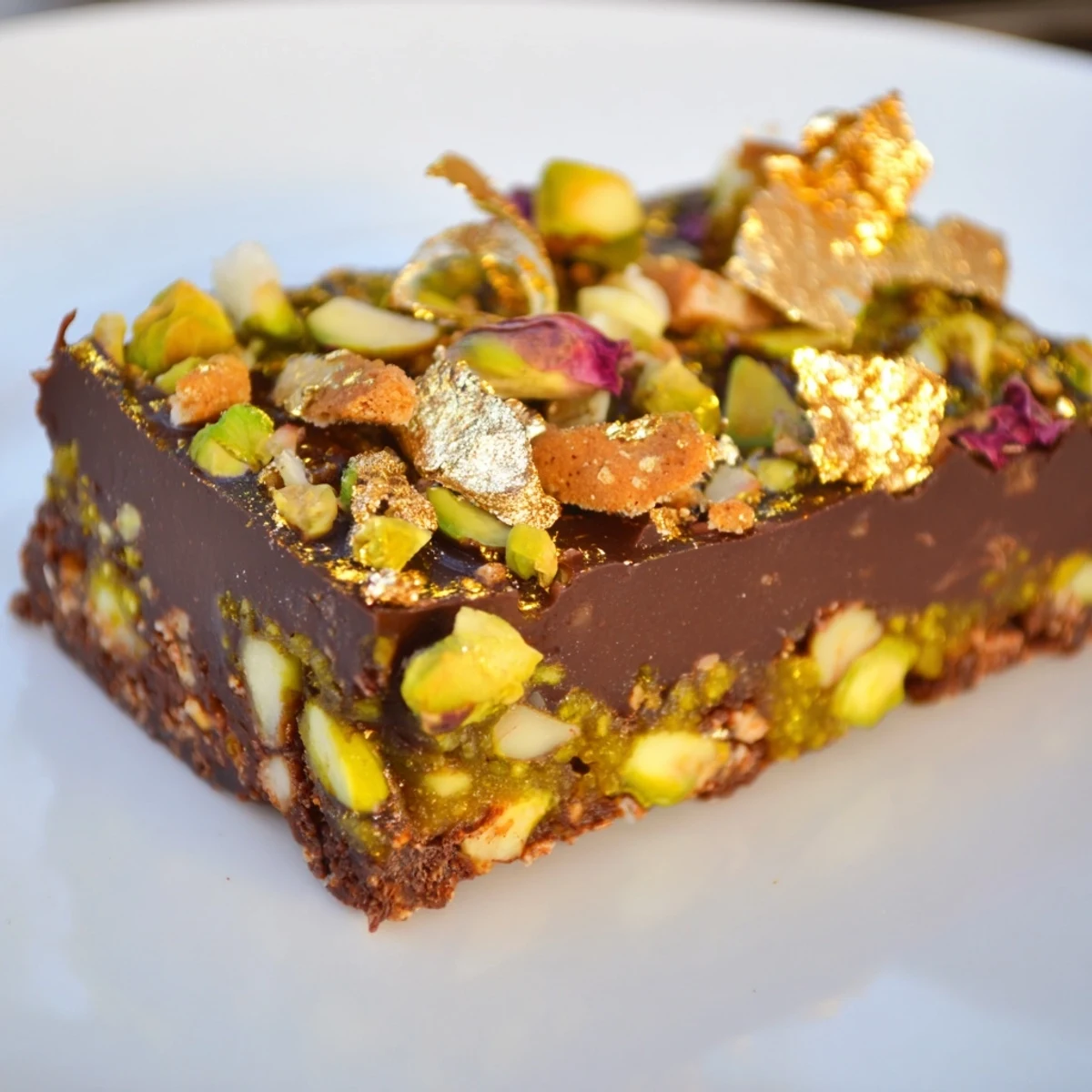 Delightfully rich chocolate bars featuring spiced date caramel and crunchy layers.  