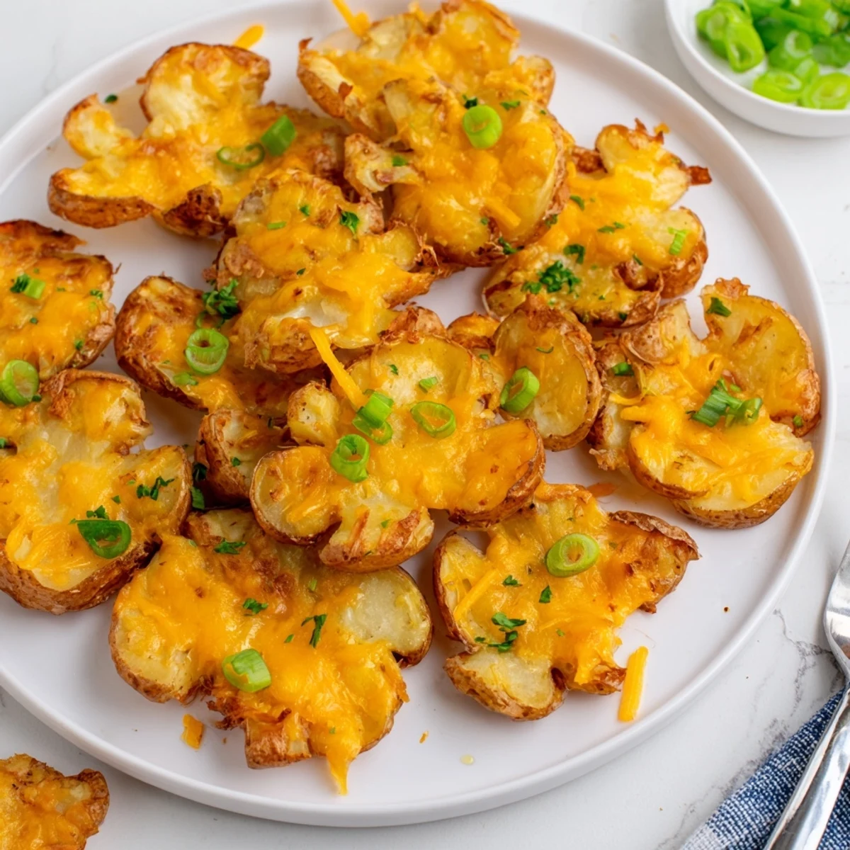Delicious Smashed Green Onion Potato Bombs, a cheesy appetizer bursting with flavor.