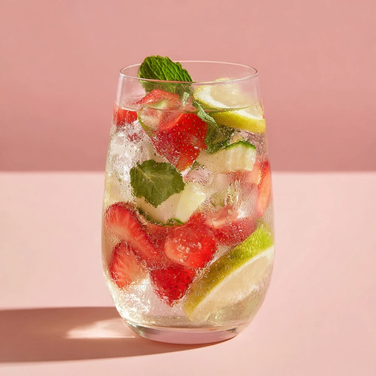 Hydrating fruit-infused mocktails in glasses, perfect for warm weather gatherings.  