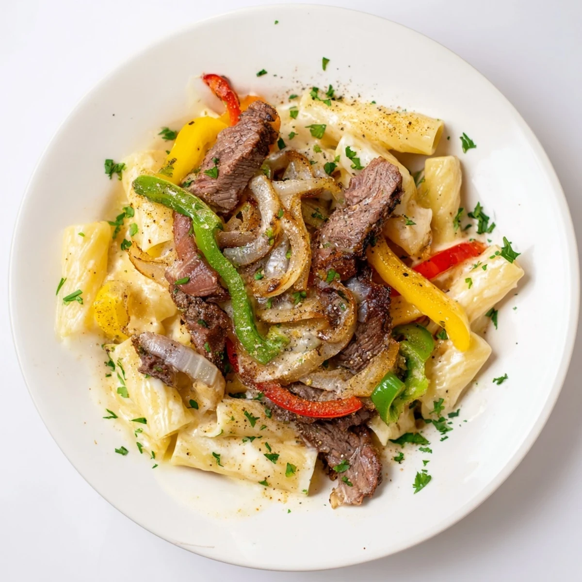 Philly Cheese Steak Pasta
