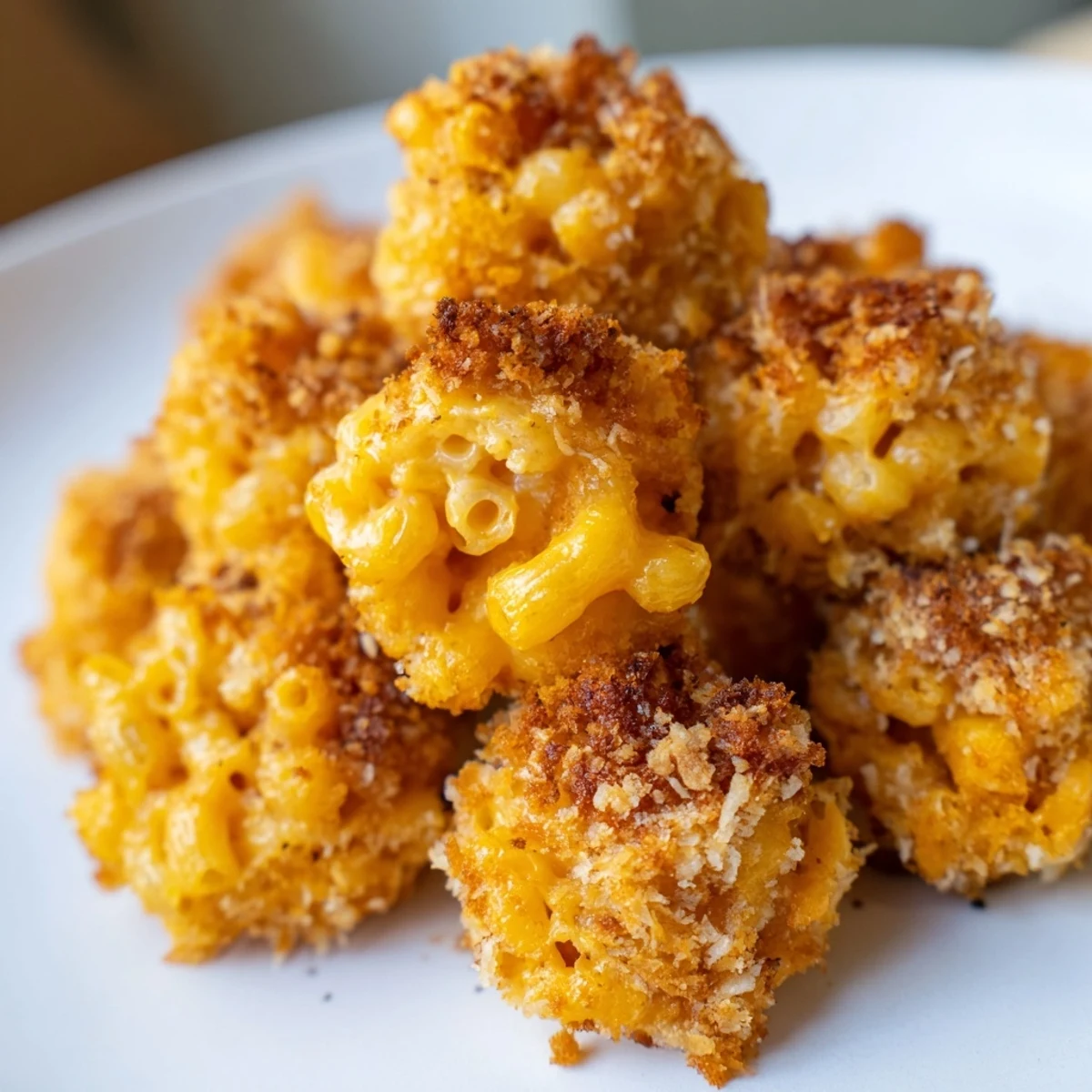 Deliciously cheesy ditalini mac and cheese bites, freshly baked and ready to eat, are presented here.