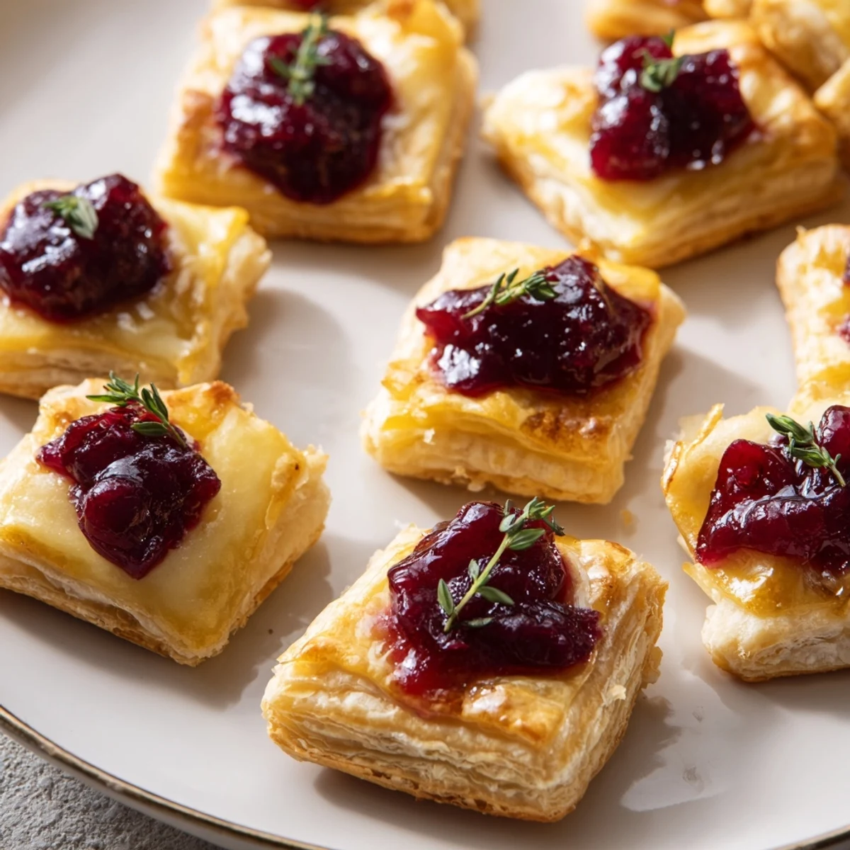 Joy to the World Festive Appetizer Trio: Golden cranberry brie bites, caprese skewers, and spiced Moroccan meatballs.