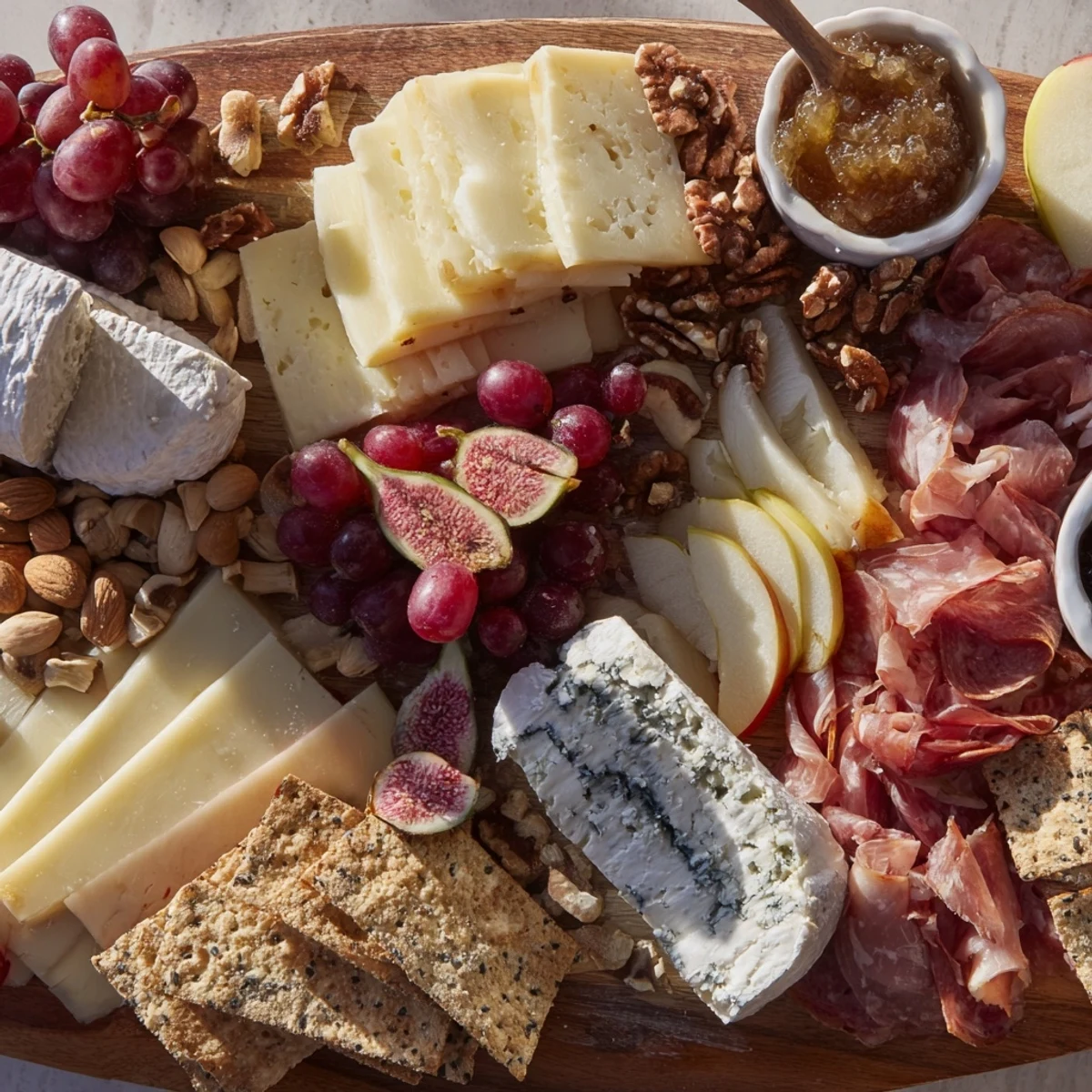 An appealing 2026 Wine Pairing Board overflowing with cheeses, meats, fruits, and crackers ready to enjoy.
