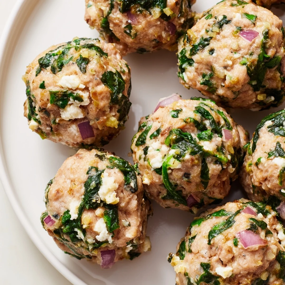 Spinach Feta Turkey Meatballs