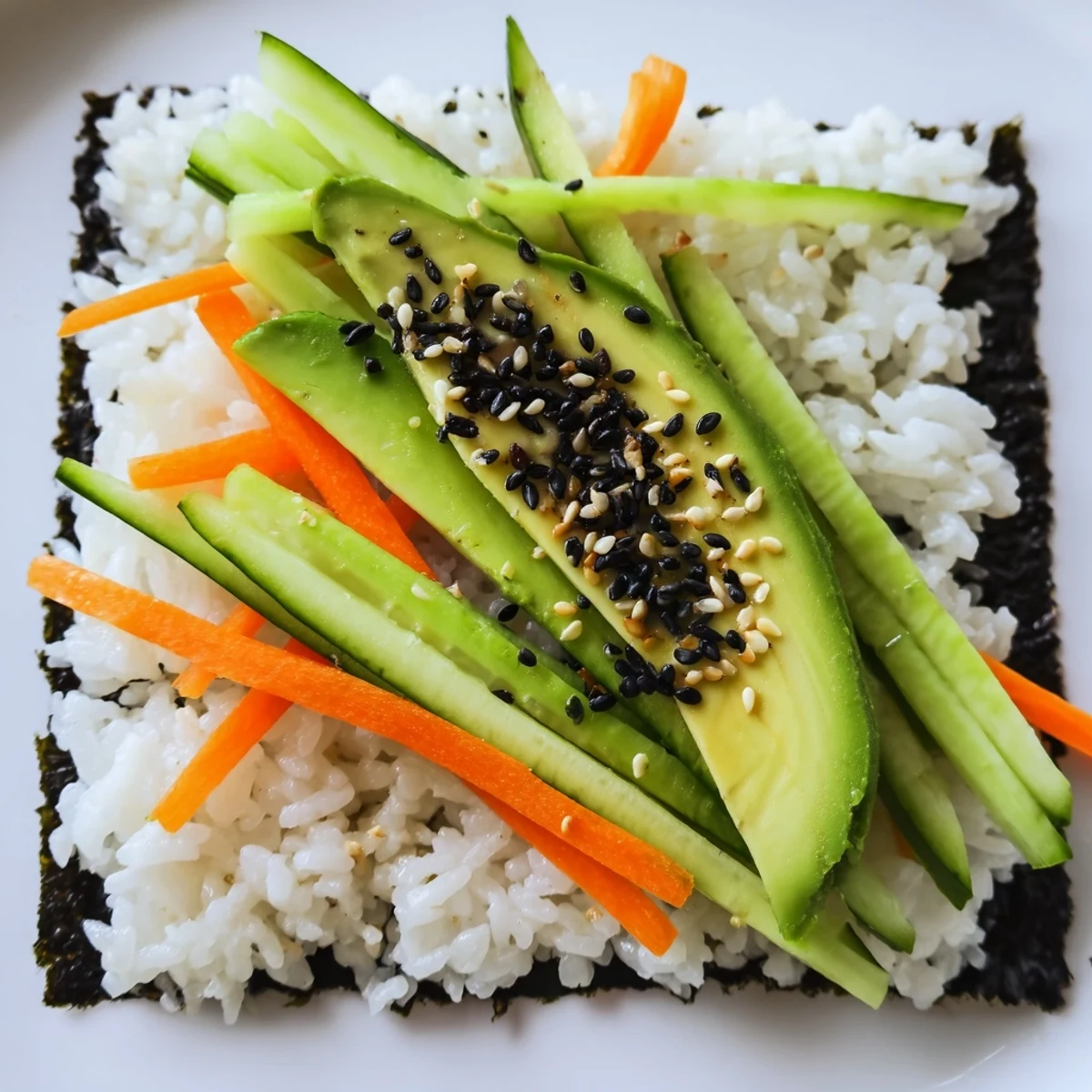 Vibrant avocado cucumber sushi rolls, showcasing the creamy filling and crisp, fresh cucumber inside.