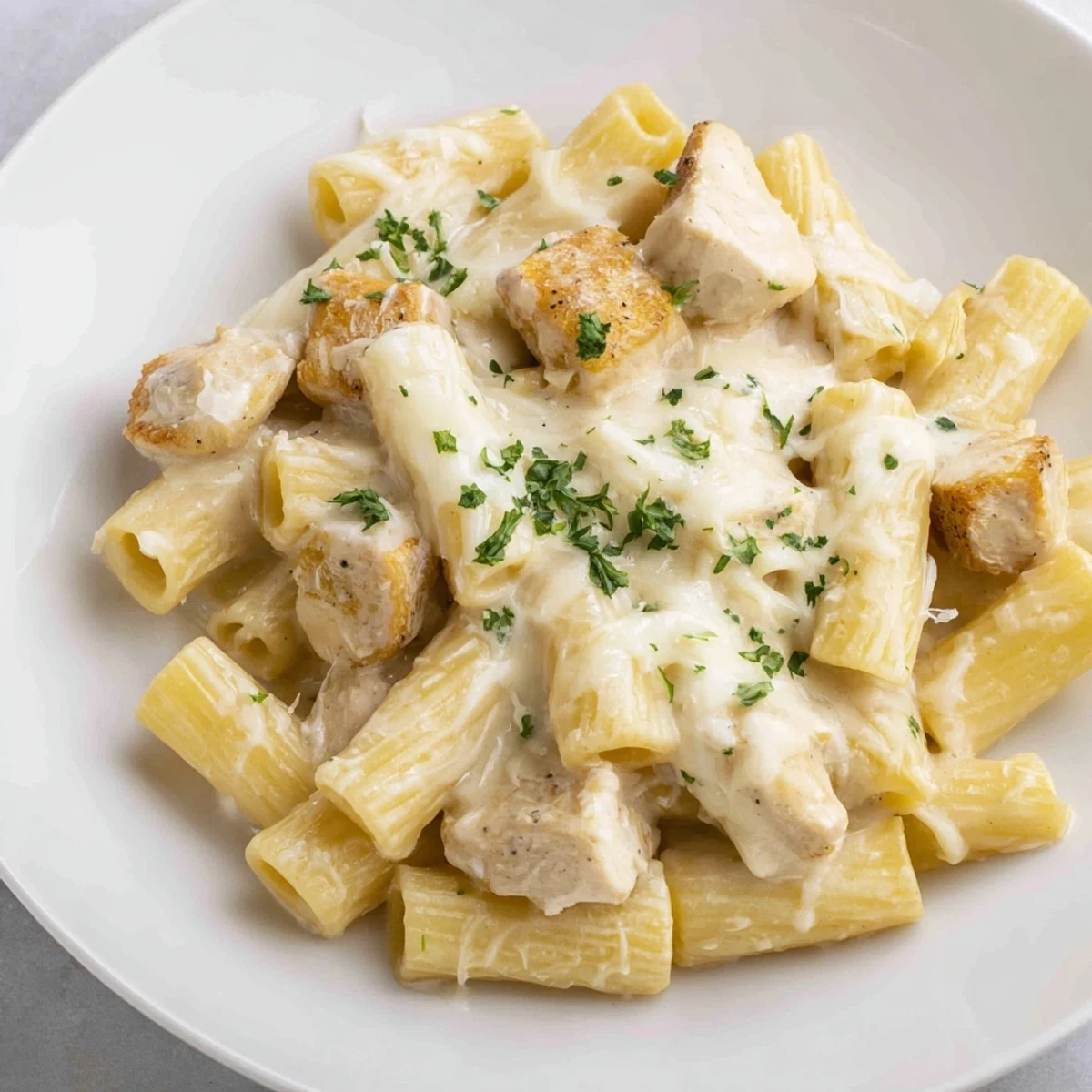 Chicken Alfredo Creamy Bake