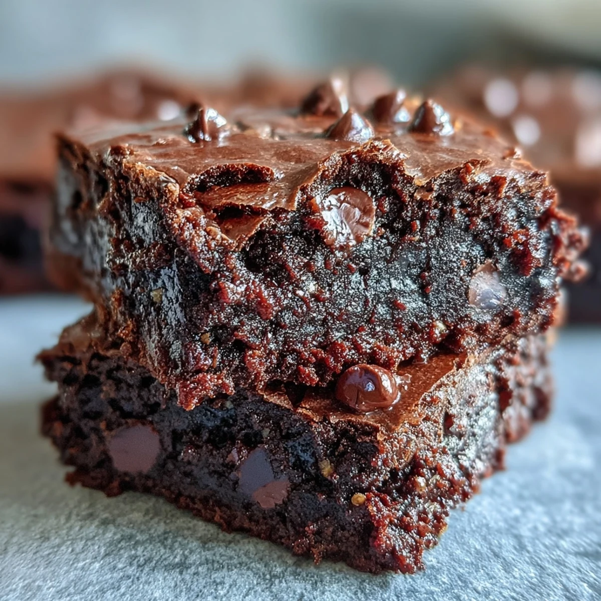 Gluten-free Greek Yogurt Brownies served on a white plate, showcasing a moist and rich chocolate texture.