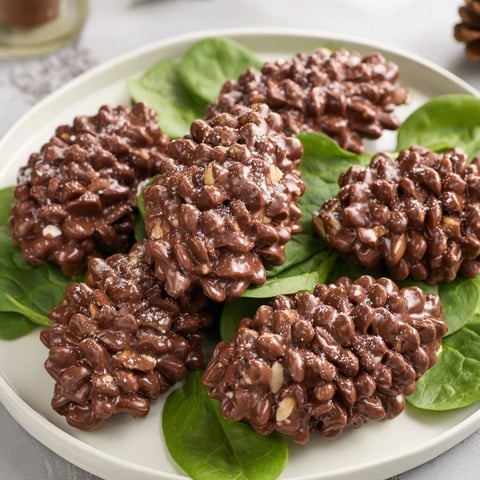 Rich, chocolatey Coco Pop Pinecone Dessert Salad, a fun and easy sweet treat with crunchy cereal.