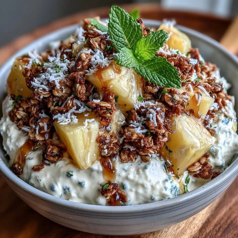 Two bowls of Cottage Cheese Breakfast Bowl with Pineapple and Granola, showing creamy cheese, juicy pineapple, and crunchy toppings.