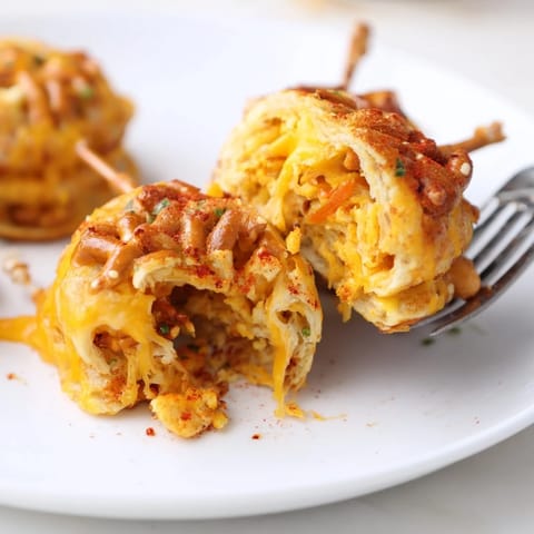 Cheesy Spicy Pretzel Pancakes