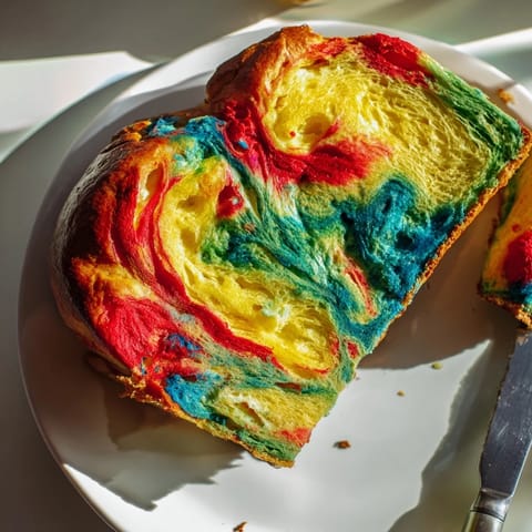 Vibrant rainbow cloud bread, a fun and gluten-free party treat for kids.  