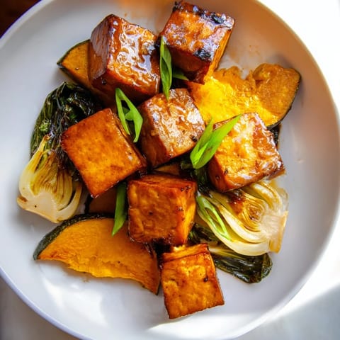 Miso-Glazed Tofu Winter Squash