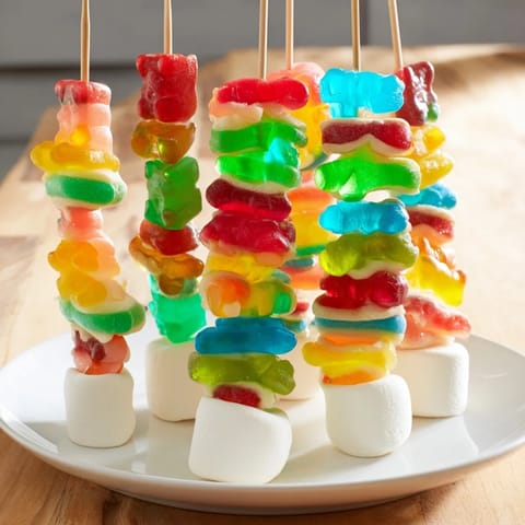 Colorful Gummy Candy Kabobs