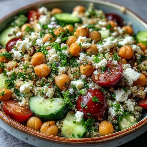 High Protein Quinoa Chickpea Salad