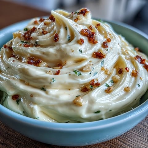 A rich, creamy homemade aioli bursting with fresh garlic, perfect for dipping fries or drizzling over grilled seafood.