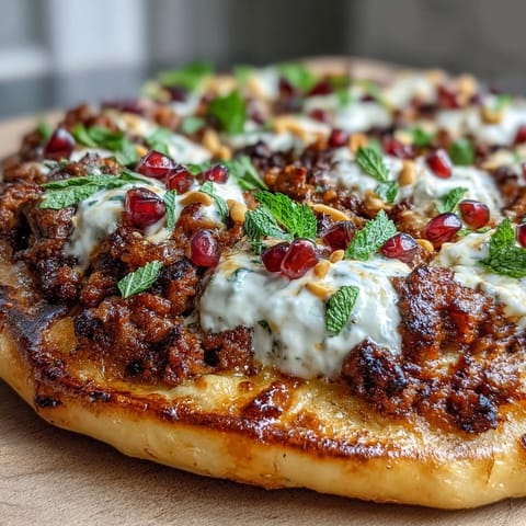 Spiced Lamb Flatbread Pizza #616