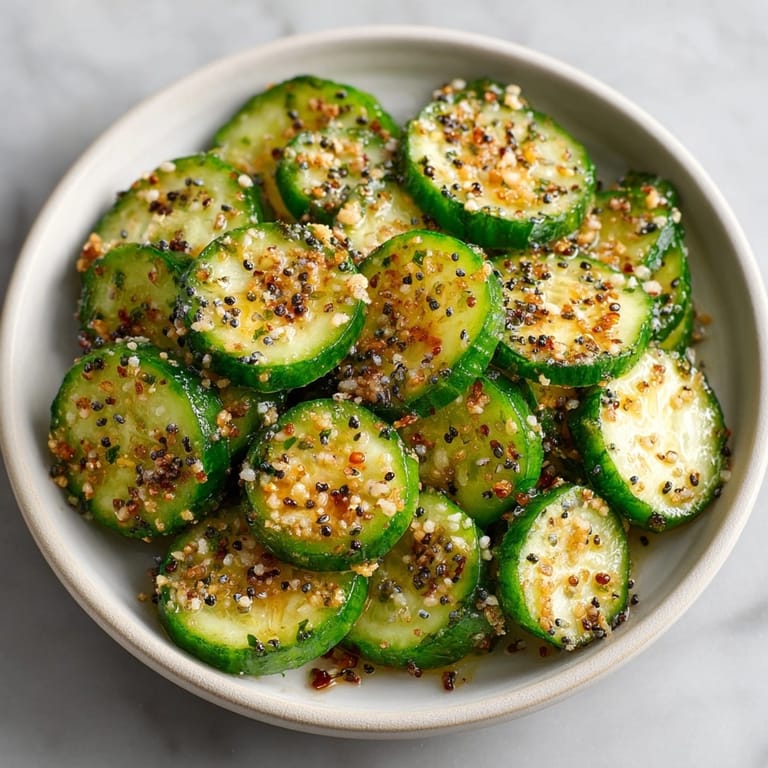 Dehydrated everything bagel cucumber chips showing the satisfying crunch and seasoned surface texture.
