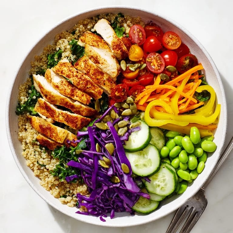 Nutrient-rich Healthy Meal-Prep Bowls layered with vegetables and grains, perfect for quick lunches.