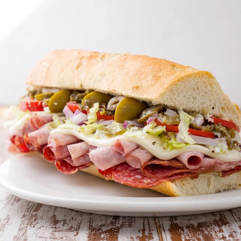 Colorful Flavor Mash-Up Sandwiches showcasing a medley of Italian ingredients in every bite.