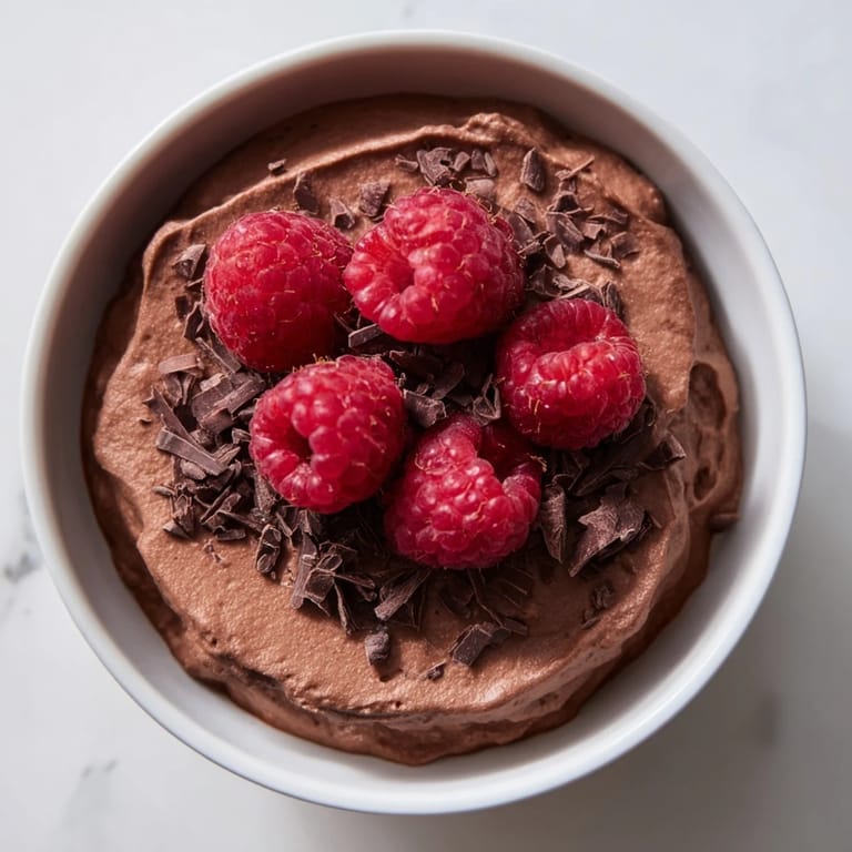 Get a spoonful of this luscious avocado chocolate mousse, a dairy-free dessert with fresh berries.