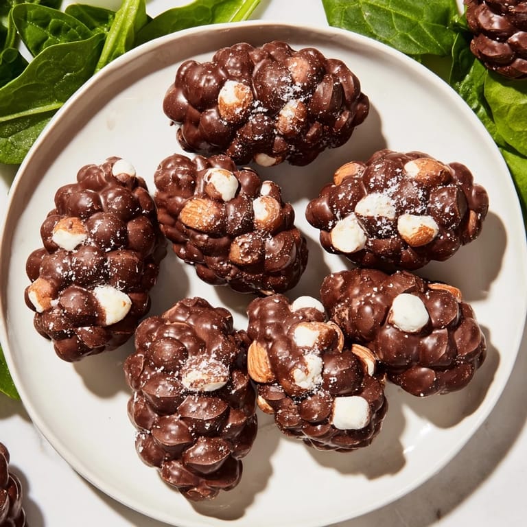 A close-up of a delightful Coco Pop Chocolate Pinecone Dessert Salad, a whimsical dessert arrangement for any occasion.
