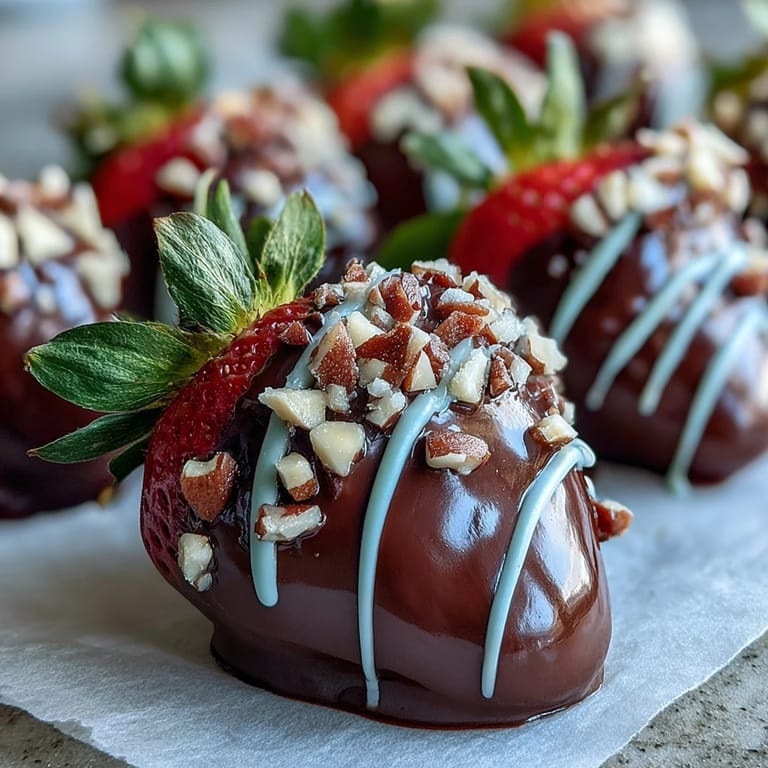 Hand-dipping fresh strawberries into melted chocolate for elegant Chocolate-Covered Strawberries.
