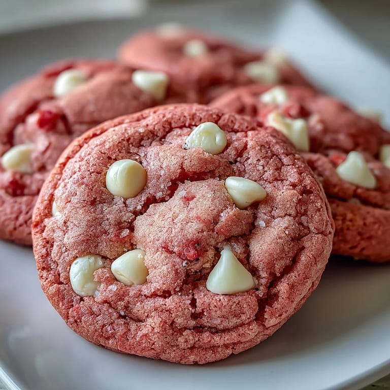 Beautifully plated Pink Velvet Cookies perfect for Valentine's Day or festive parties.