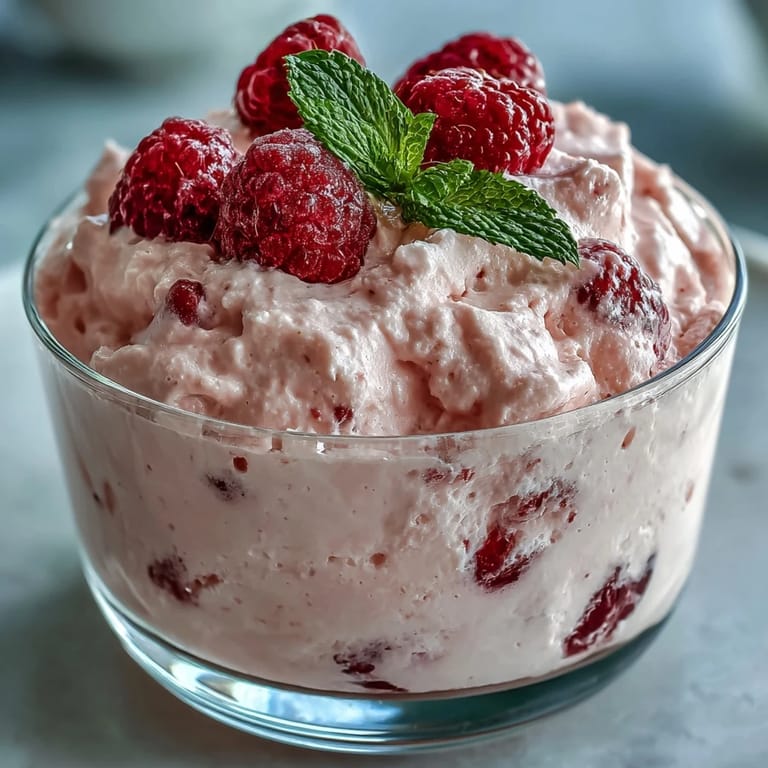 Protein-rich cottage cheese blended with sweet raspberries for a light, refreshing mousse dessert.  