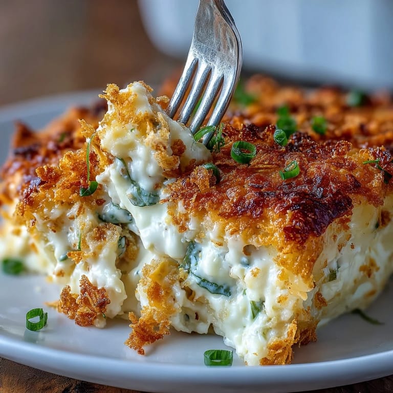 Comforting jalapeño cheddar funeral potatoes with tender potatoes and melted cheese