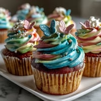 Spring Cupcakes with Pastel Butterfly Buttercream feature soft vanilla cake topped with swirled pastel frosting and edible butterfly toppers.